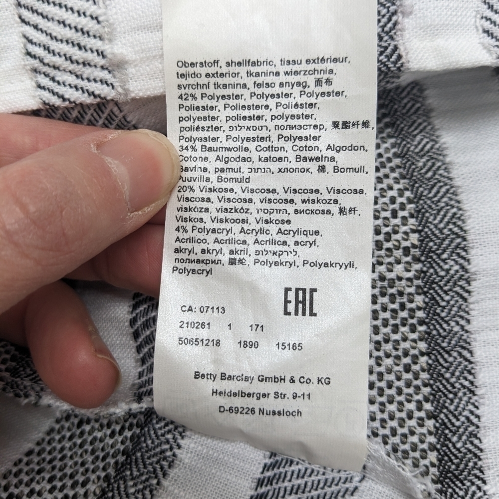 Betty Barclay women's textured stripes open front jacket size 10 - Picture 8 of 10